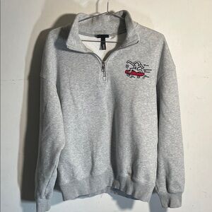 Keith Haring × H&M 1/4 zip Sweatshirt Sz Medium approx measurements